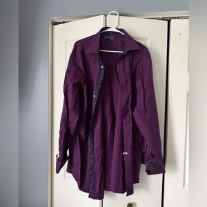 Paul Fredrick Women's Purple Button Down Shirt